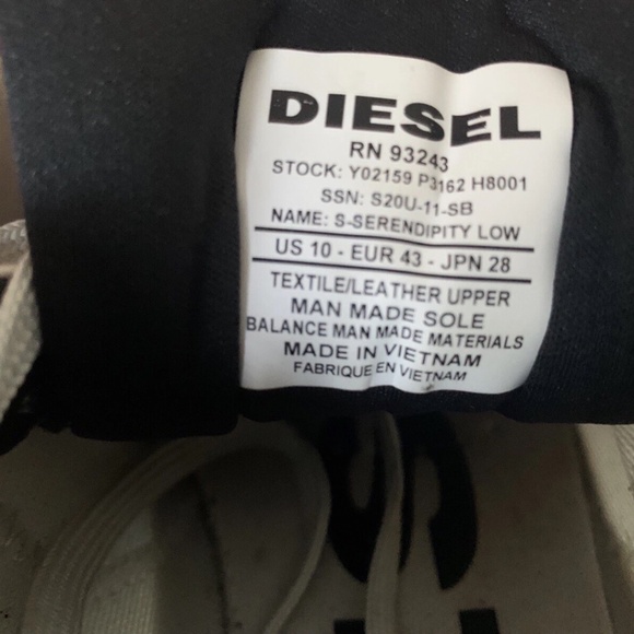 Diesel Men Sneakers S- Serendipity Low Sz: 10 - Picture 6 of 7